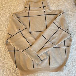 Cream and Black Plaid Sweater